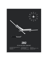Gray Framed Plum Island Airport layout wall art poster