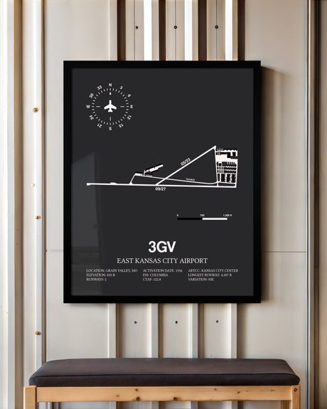 Frame color options for East Kansas City Airport Wall Art