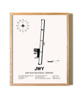 Mid-Way Regional Airport framed print in natural wood frame
