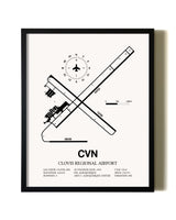 Framed Clovis Regional Airport wall art poster in black frame