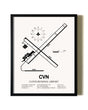Framed Clovis Regional Airport wall art poster in black frame