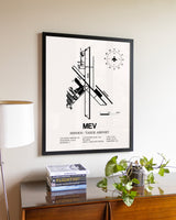 Minden-Tahoe Airport aviation wall décor in black wood frame