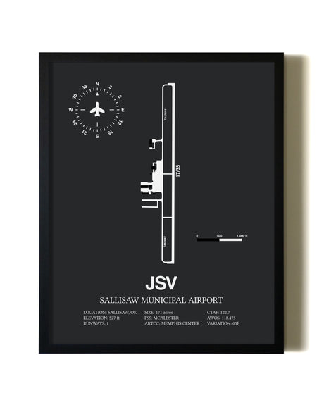 Unframed Sallisaw Municipal Airport map print poster
