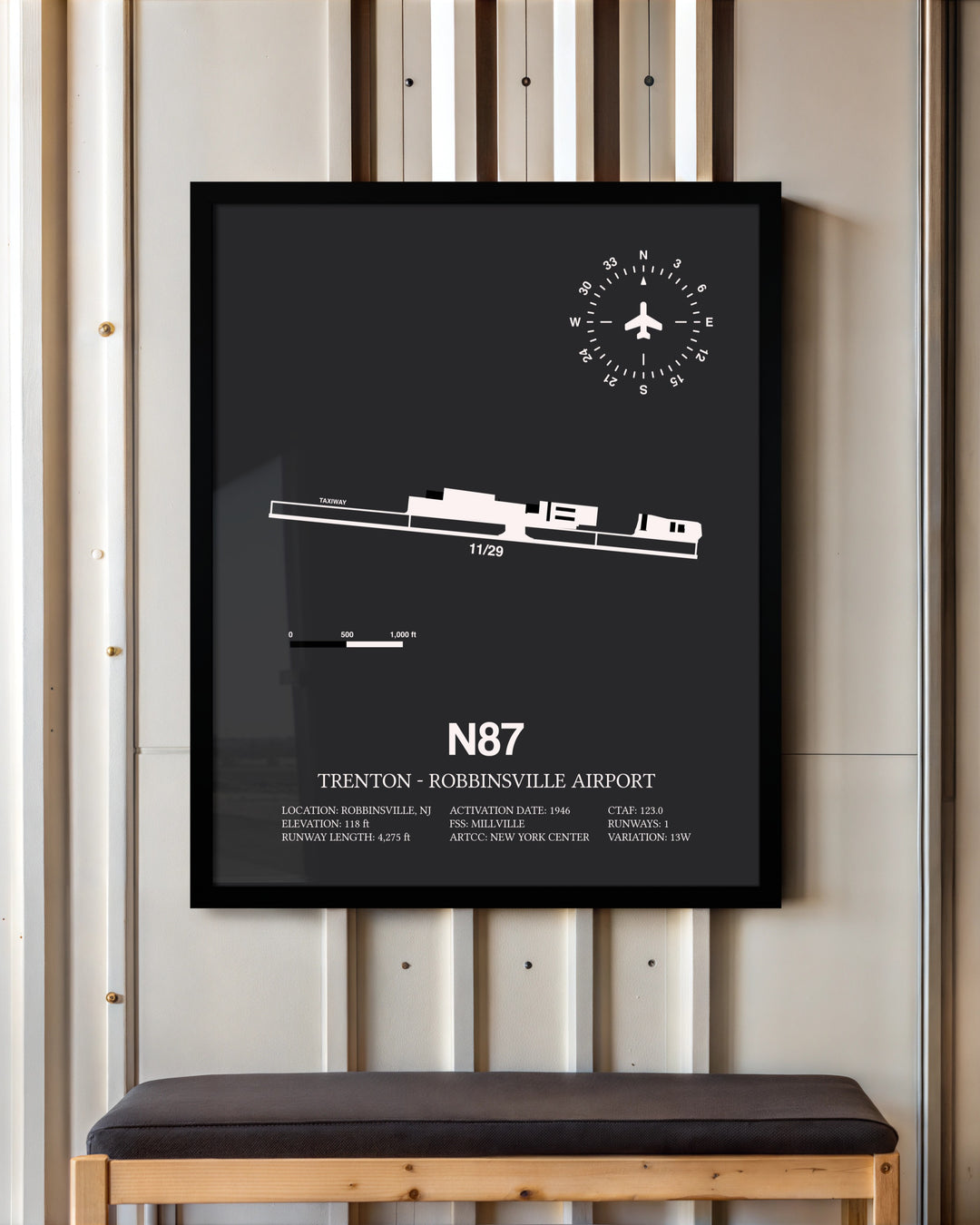 Frame color options for Trenton-Robbinsville Airport Wall Art