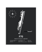 Gray Framed French Valley Airport layout wall art poster