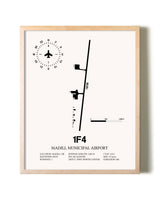 Madill Municipal Airport framed wall art in white frame