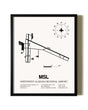 Framed Northwest Alabama Regional Airport wall art poster in black frame