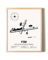 Fort Smith Regional Airport framed wall art in white frame