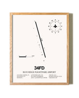 Blue Ridge Flightpark Airport framed print in natural wood frame