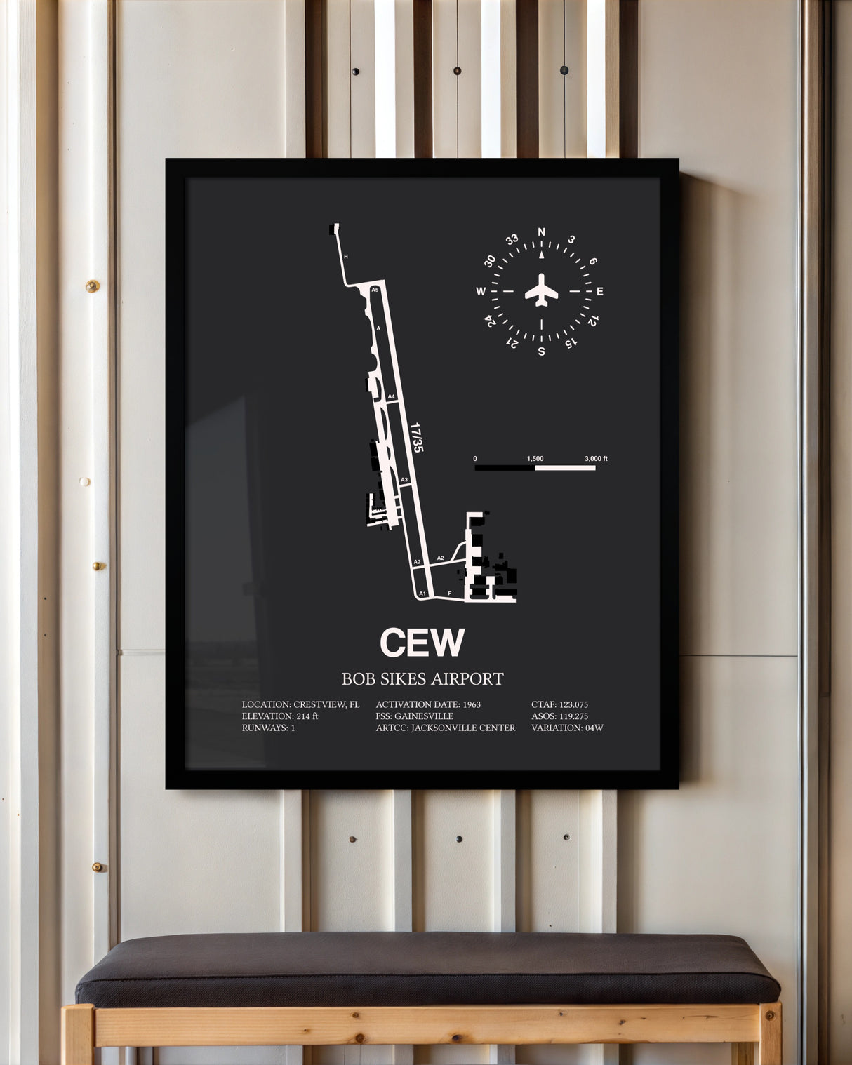 Frame color options for Bob Sikes Airport Wall Art