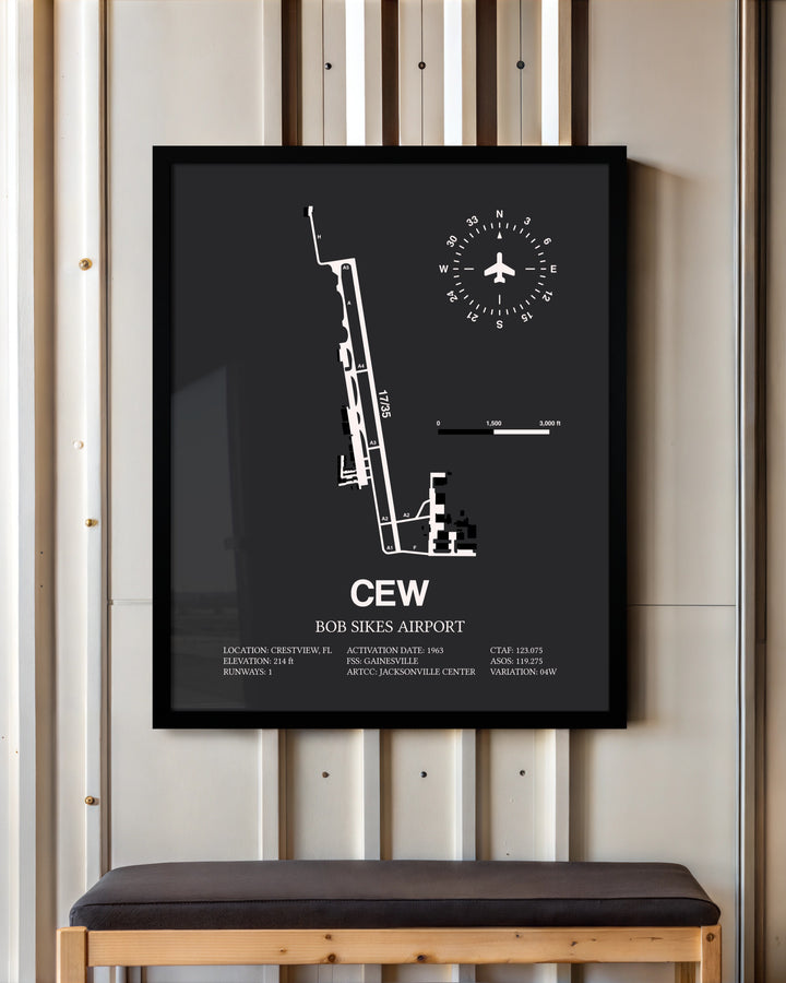 Frame color options for Bob Sikes Airport Wall Art