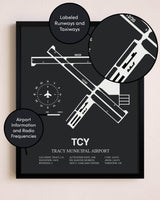 Tracy Municipal Airport poster size comparison chart