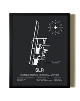 Unframed Sulphur Springs Municipal Airport map print poster