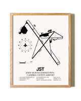 John Murtha Johnstown / Cambria County Airport framed print in natural wood frame