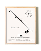 Perry County Municipal Airport framed wall art in white frame