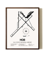 Lea County Regional Airport aviation print in walnut frame