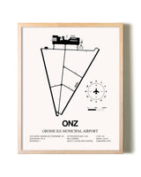 Grosse Ile Municipal Airport framed wall art in white frame
