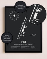 Asheboro Regional Airport poster size comparison chart