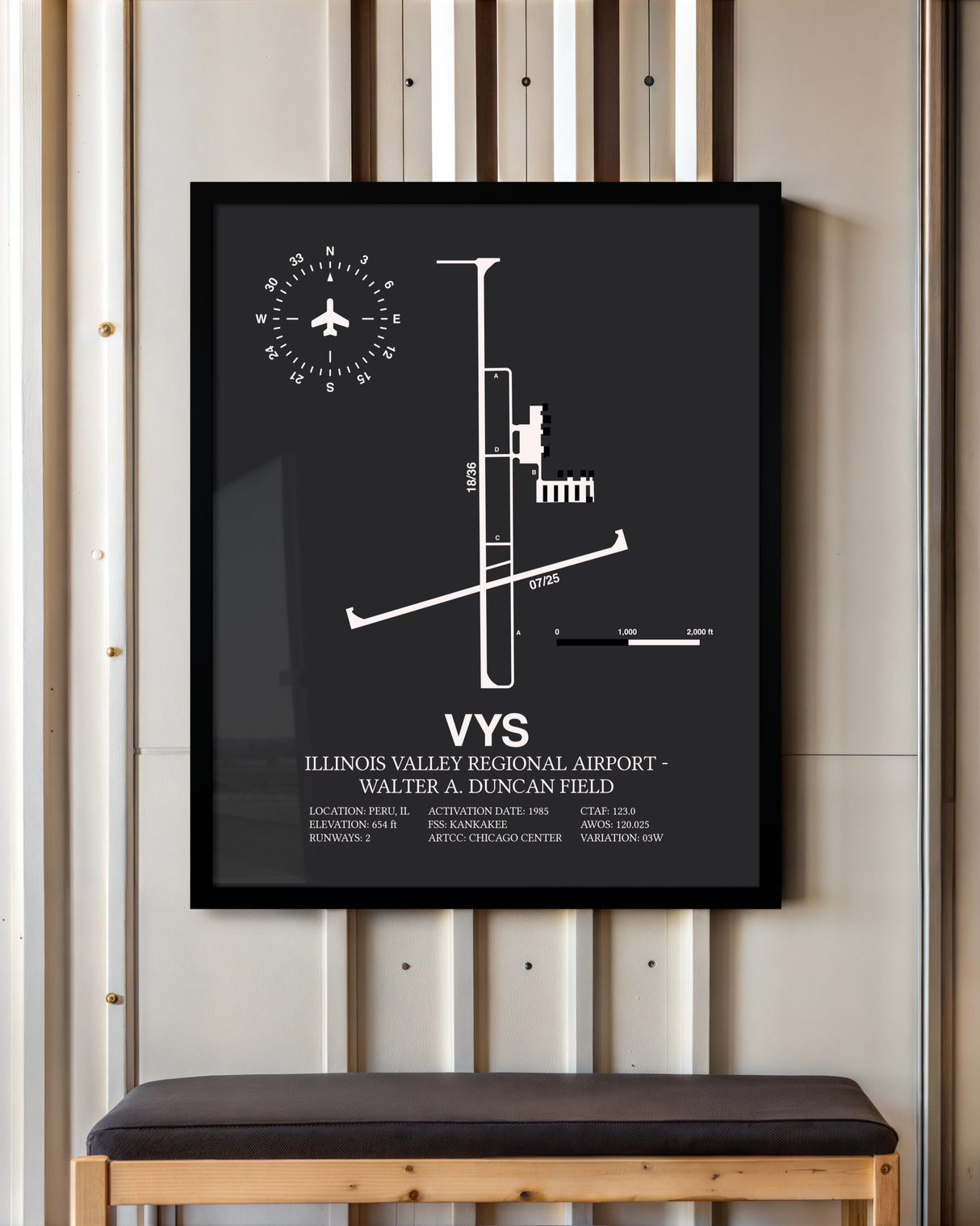 Frame color options for Illinois Valley Regional Airport-Walter A. Duncan Field Wall Art