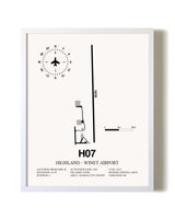 Highland-Winet Airport airport map poster in oak frame