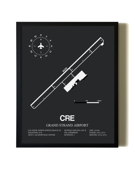 Unframed Grand Strand Airport map print poster