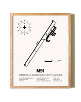 Springfield Robertson County Airport framed print in natural wood frame