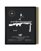 Unframed Jacksonville Naval Air Station (Towers Field) map print poster