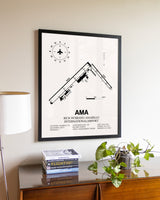 Rick Husband Amarillo International Airport aviation wall décor in black wood frame