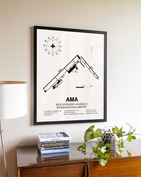 Rick Husband Amarillo International Airport aviation wall décor in black wood frame
