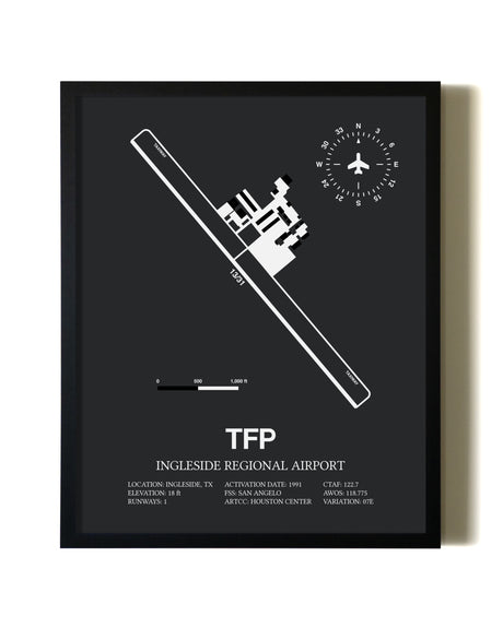 Unframed Ingleside Regional Airport map print poster