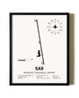 Framed Roosevelt Memorial Airport wall art poster in black frame