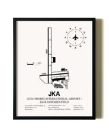 Framed Gulf Shores International Airport / Jack Edwards Field wall art poster in black frame