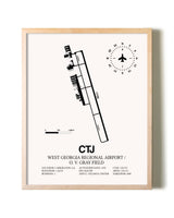 West Georgia Regional Airport/ O. V. Gray Field framed wall art in white frame