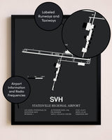 Statesville Regional Airport poster size comparison chart