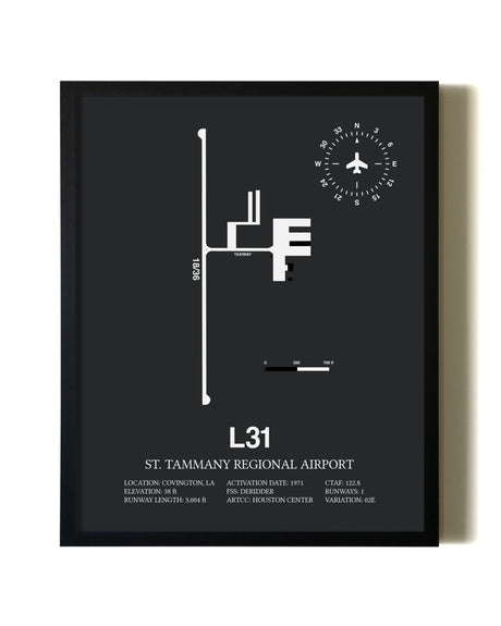 Unframed St. Tammany Regional Airport map print poster