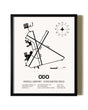 Framed Odessa Airport-Schlemeyer Field wall art poster in black frame