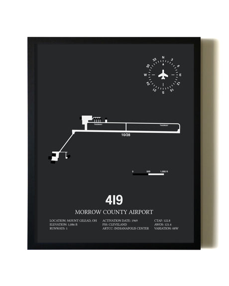 Unframed Morrow County Airport map print poster
