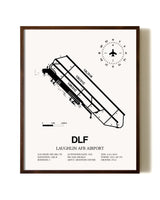 Laughlin AFB Airport aviation print in walnut frame