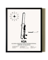 Framed Ellison Onizuka Kona International Airport At Keahole wall art poster in black frame