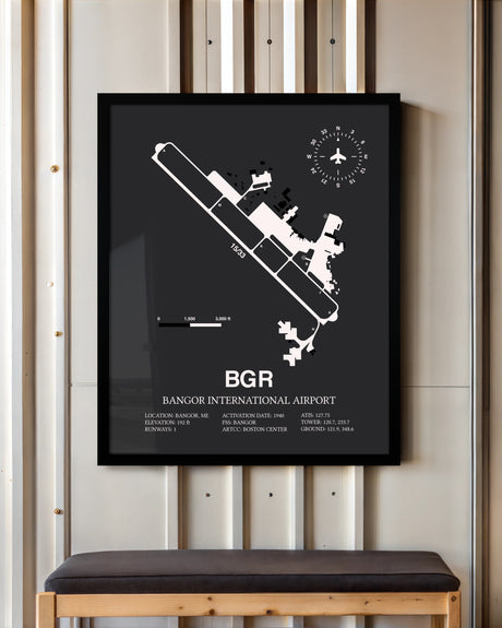 Frame color options for Bangor International Airport Wall Art