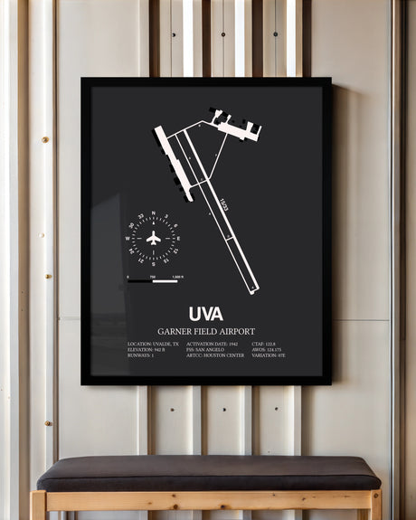 Frame color options for Garner Field Airport Wall Art