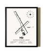Framed Hastings Municipal Airport wall art poster in black frame