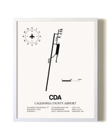 Caledonia County Airport airport map poster in oak frame