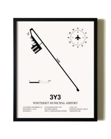 Framed Winterset Municipal Airport wall art poster in black frame