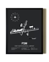 Unframed Fort Smith Regional Airport map print poster