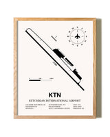 Ketchikan International Airport framed print in natural wood frame