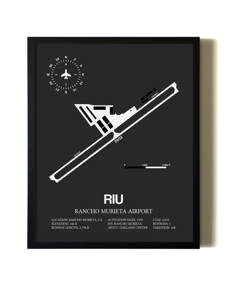Unframed Rancho Murieta Airport map print poster