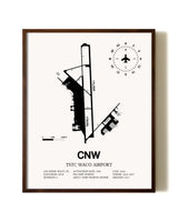 TSTC Waco Airport aviation print in walnut frame