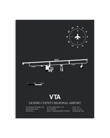 Gray Framed Licking County Regional Airport layout wall art poster