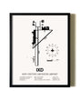 Framed New Century Aircenter Airport wall art poster in black frame